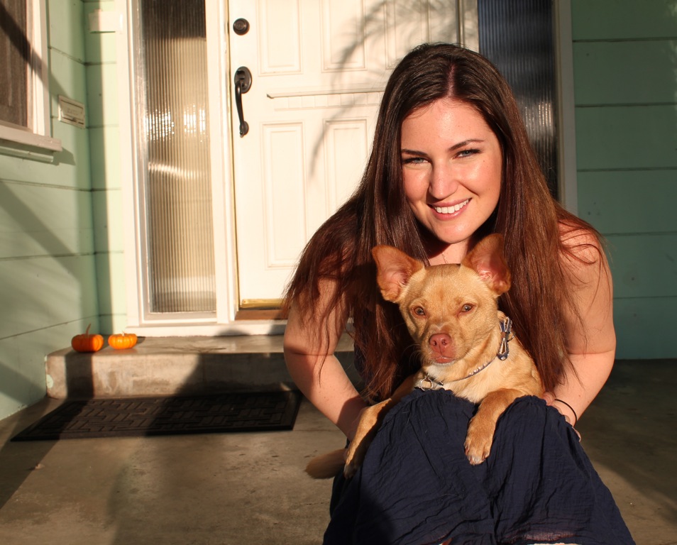 girl with her dog